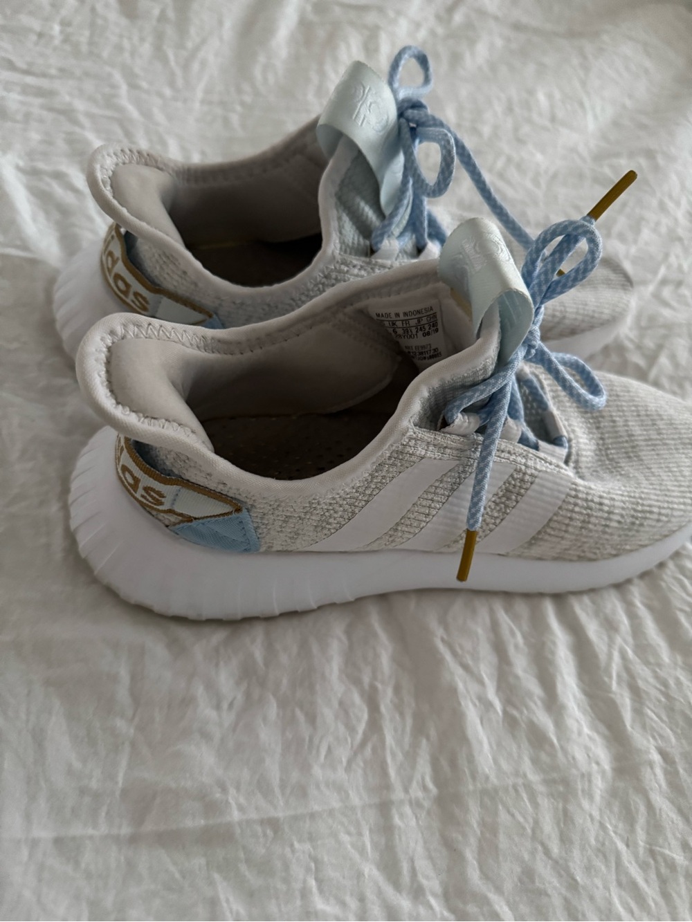 Adidas Women’s Kaptir X Cloudfoam Sneakers Cloud White Glow Blue - Picture 5 of 10